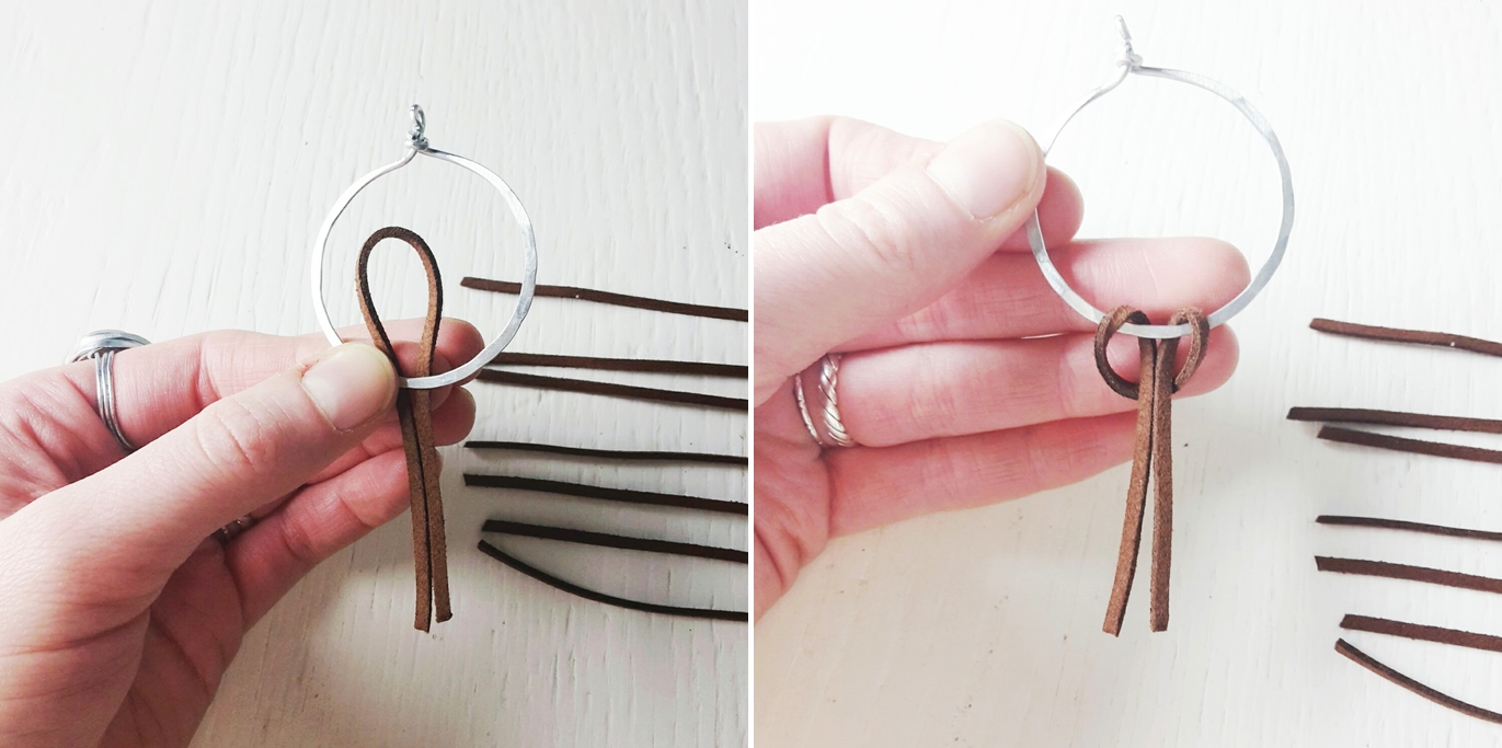 Fringe Suede Hoop Earrings | DIY