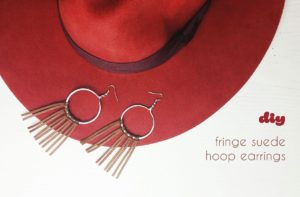 Fringe faux Suede Hoop Earrings | DIY