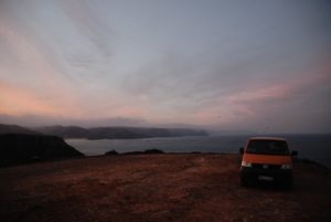 Living in a Van in Portugal: Sunrise at Praia do Amado